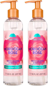 Tree Hut Moroccan Rose Moisturizing Shave Oil,Hydrating Gel-to-Oil Formula for a Smooth Shave,For All Skin Types,7.7 fl oz,(Pack of 2)